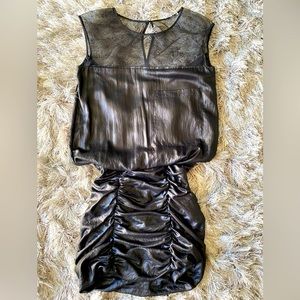 BCBGMAXAZRIA Mini Dress Metallic Black Size 0